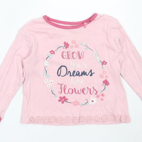 Matalan Girls Pink Solid Cotton Top Pyjama Top Size 4-5 Years