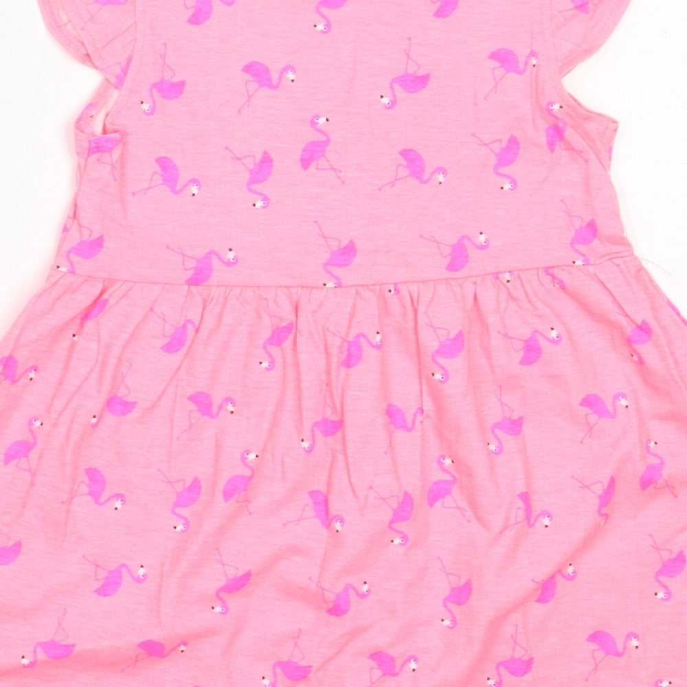 Primark Girls Pink  Cotton Fit & Flare  Size 3-4 Years  Round Neck  - minnie mouse