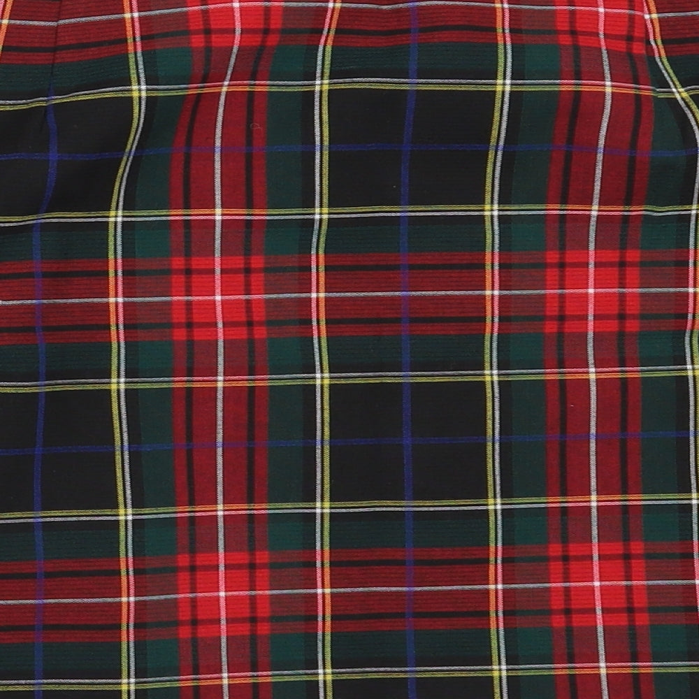 TU Womens Black Plaid Polyester Mini Skirt Size 16