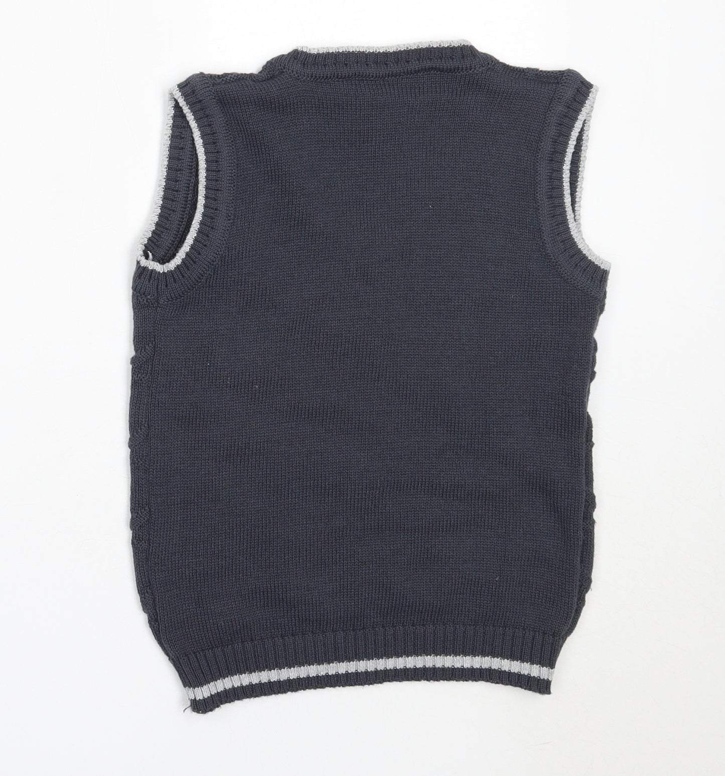 Henbrandt Boys Blue V-Neck  Polyester Vest Jumper Size M