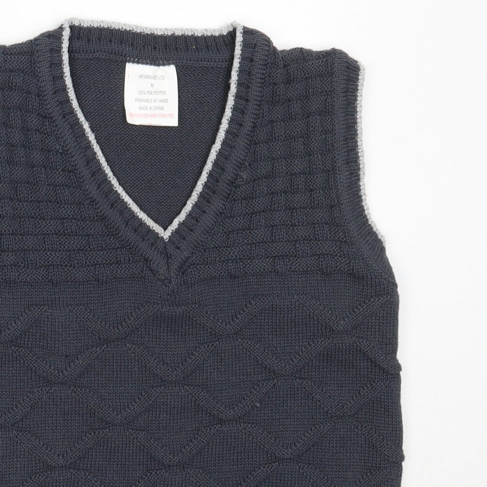 Henbrandt Boys Blue V-Neck  Polyester Vest Jumper Size M