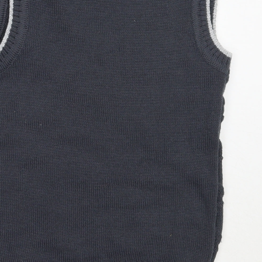 Henbrandt Boys Blue V-Neck  Polyester Vest Jumper Size M