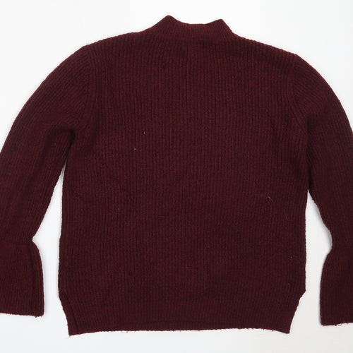 George Womens Red Round Neck  Acrylic Pullover Jumper Size M