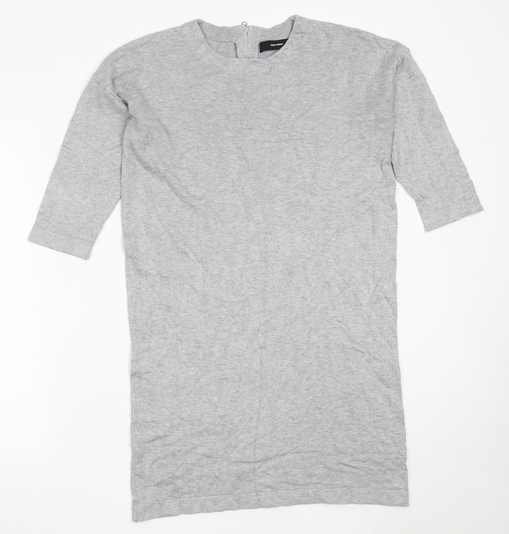 Vera Moda Womens Grey  Viscose Jumper Dress  Size M  Round Neck