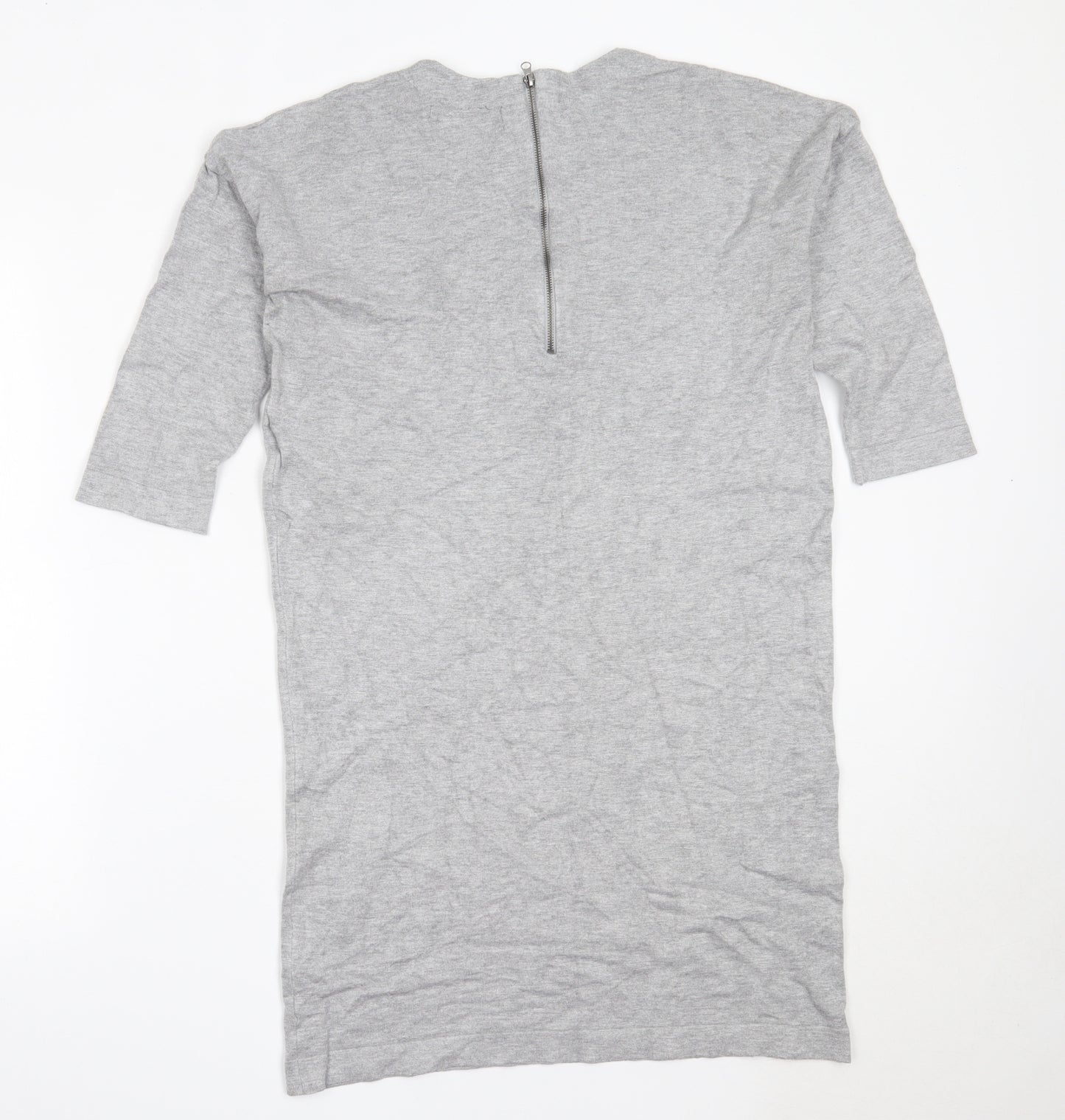 Vera Moda Womens Grey  Viscose Jumper Dress  Size M  Round Neck