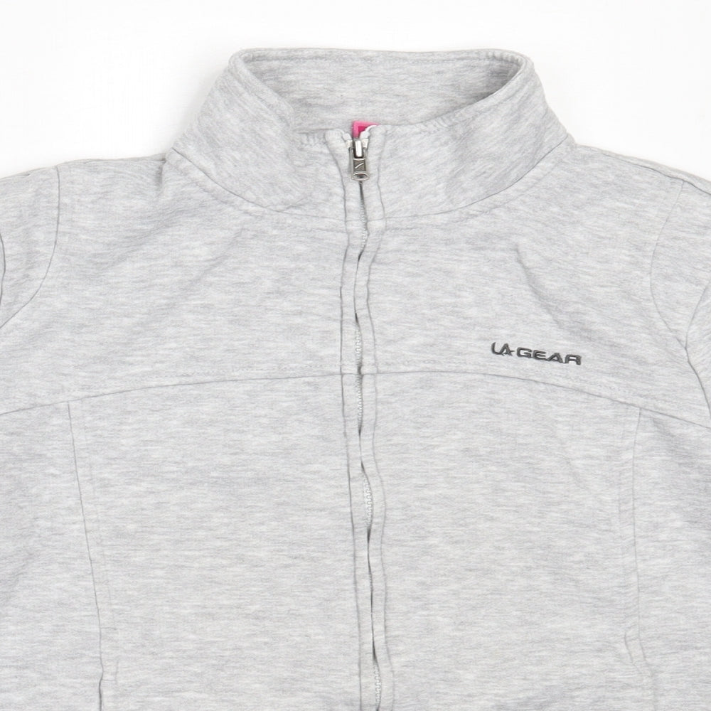LA Gear Womens Grey  Cotton Full Zip Sweatshirt Size 12