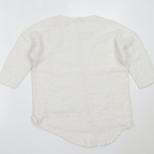 George Womens Ivory Round Neck  Polyester Pullover Jumper Size 10