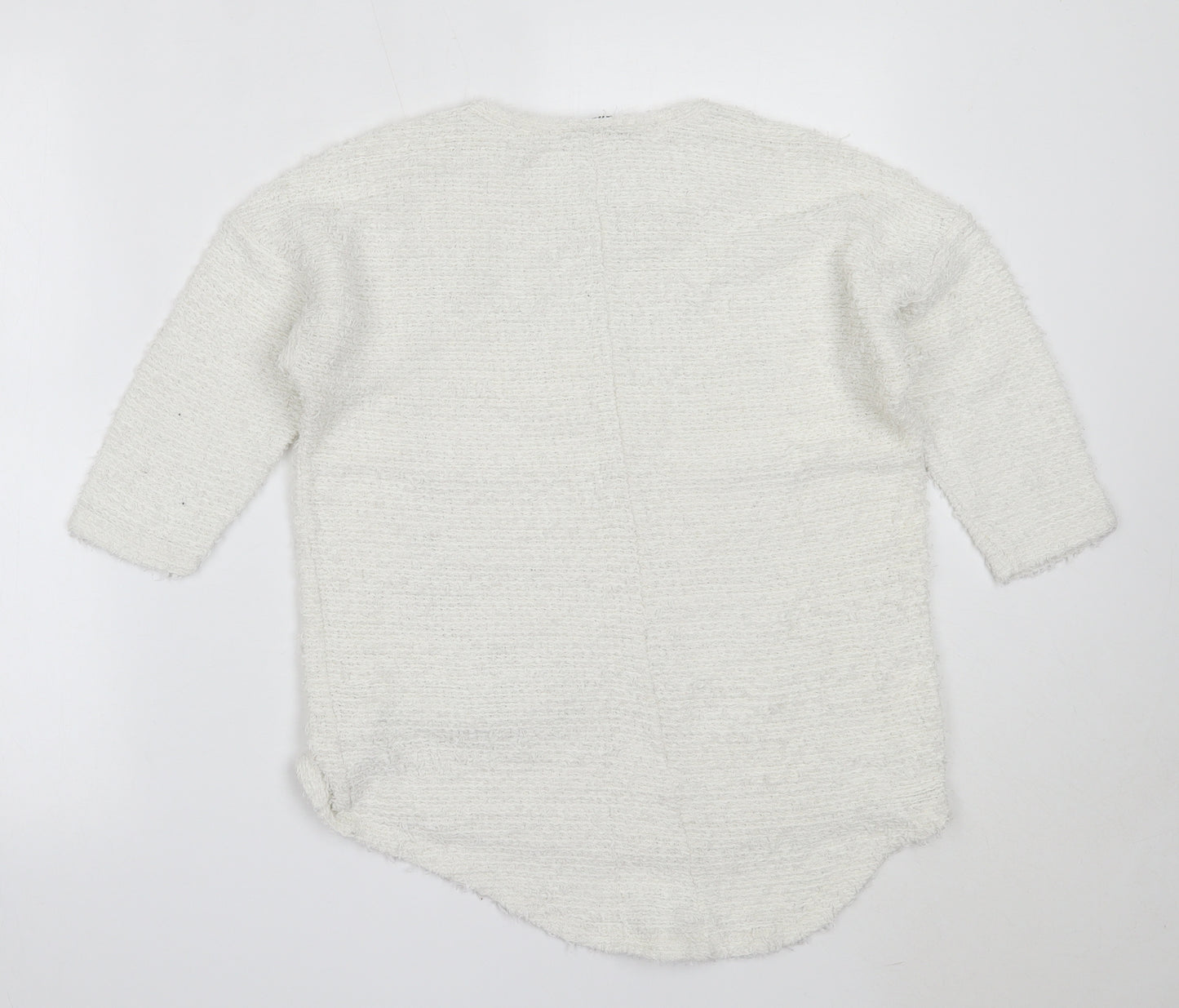 George Womens Ivory Round Neck  Polyester Pullover Jumper Size 10