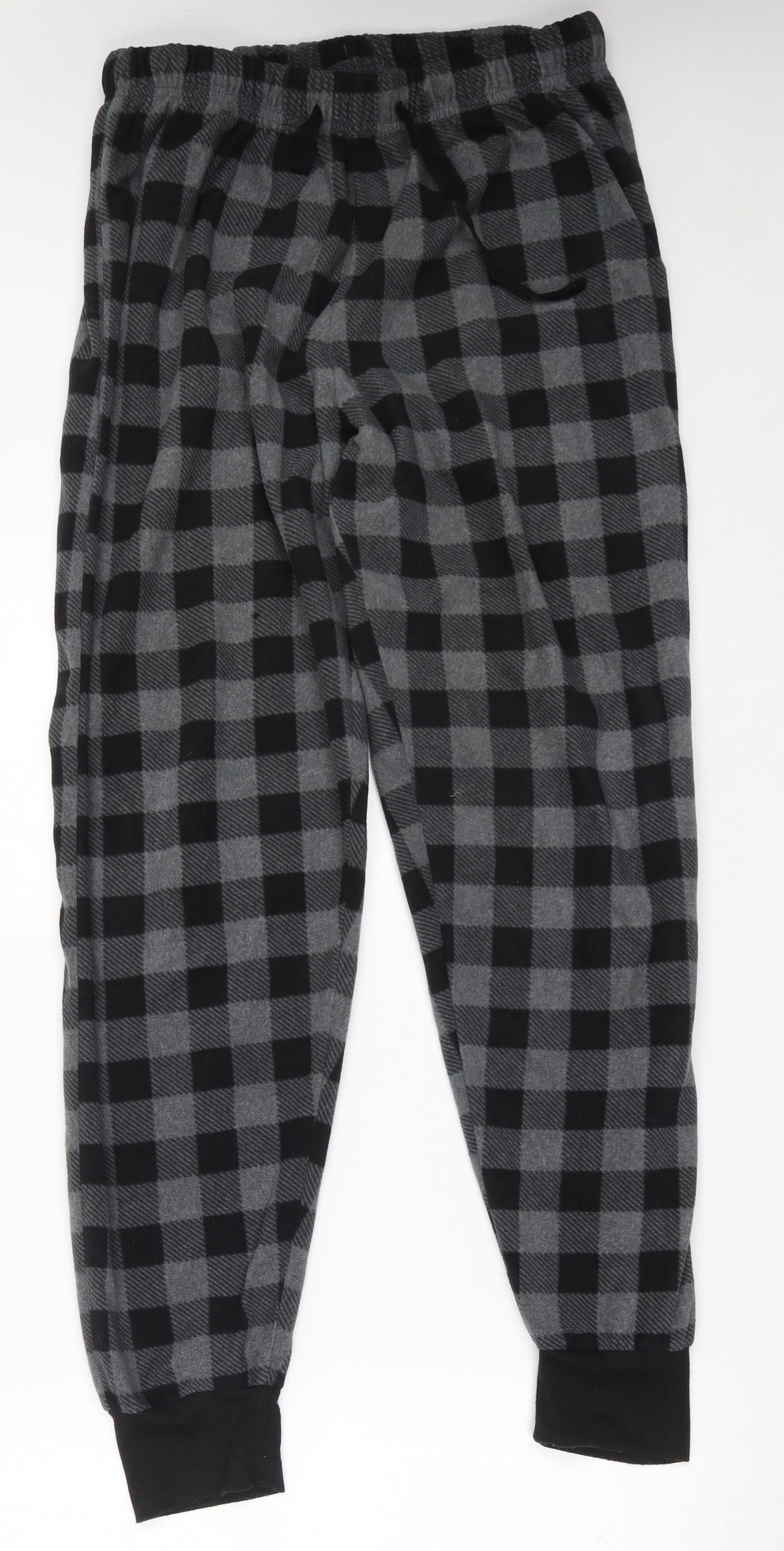 George Mens Grey Check Polyester  Pyjama Pants Size M