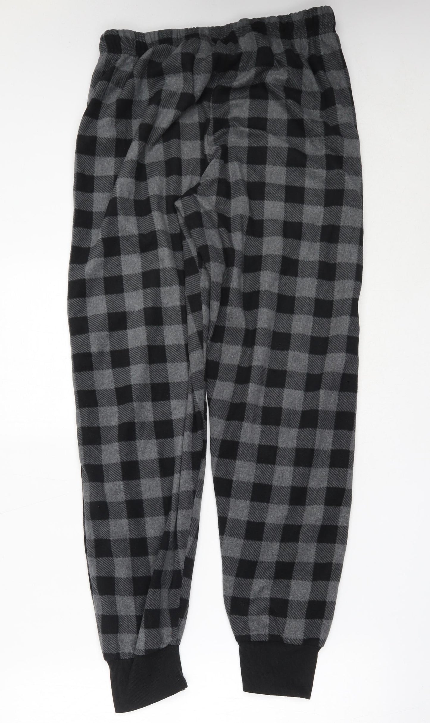 George Mens Grey Check Polyester  Pyjama Pants Size M
