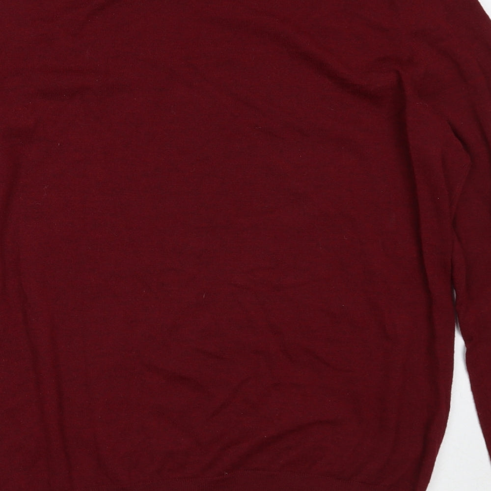 Lachlan Mens Red V-Neck  Acrylic Pullover Jumper Size XL