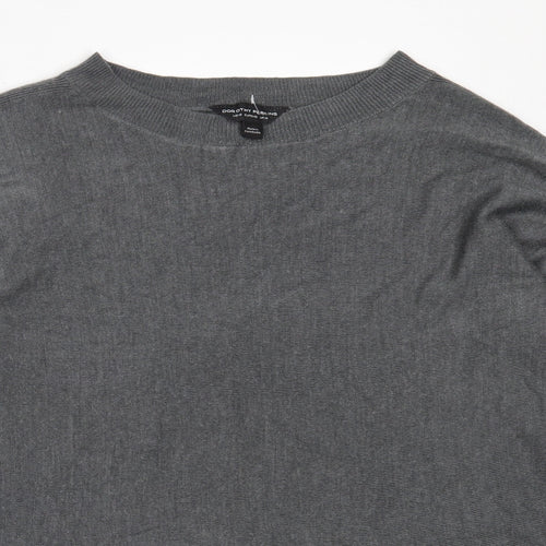 Dorothy Perkins Womens Grey Round Neck  Acrylic Pullover Jumper Size 14