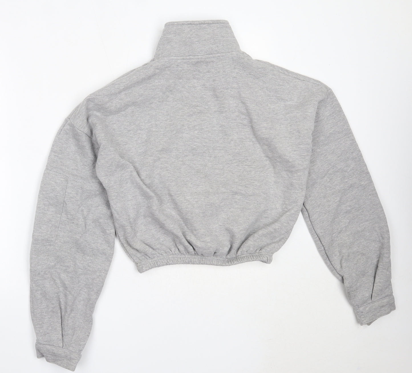 PRETTYLITTLETHING Womens Grey  Polyester Henley Sweatshirt Size M