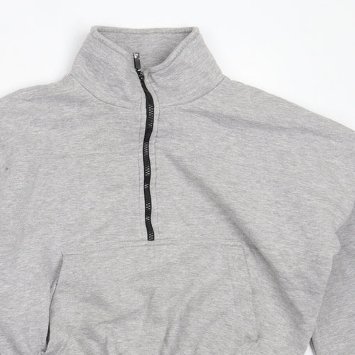 PRETTYLITTLETHING Womens Grey  Polyester Henley Sweatshirt Size M