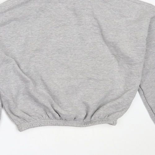 PRETTYLITTLETHING Womens Grey  Polyester Henley Sweatshirt Size M