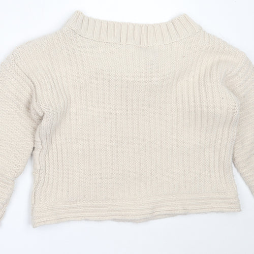 NEXT Womens Beige Round Neck  Acrylic Pullover Jumper Size M