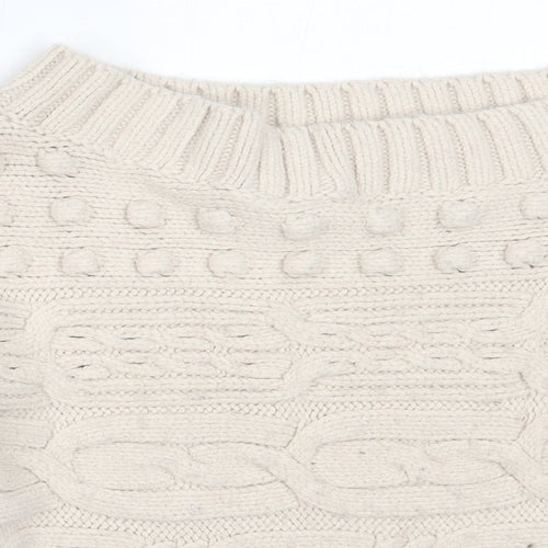 NEXT Womens Beige Round Neck  Acrylic Pullover Jumper Size M