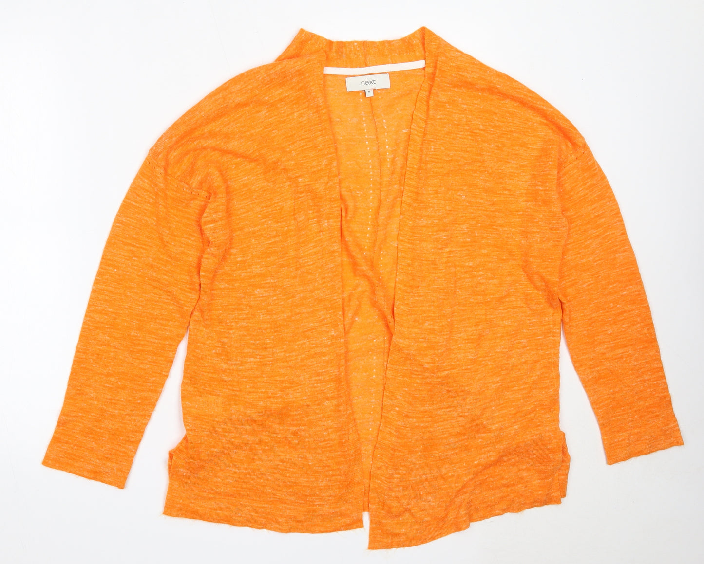 NEXT Womens Orange Round Neck  Acrylic Cardigan Jumper Size 14