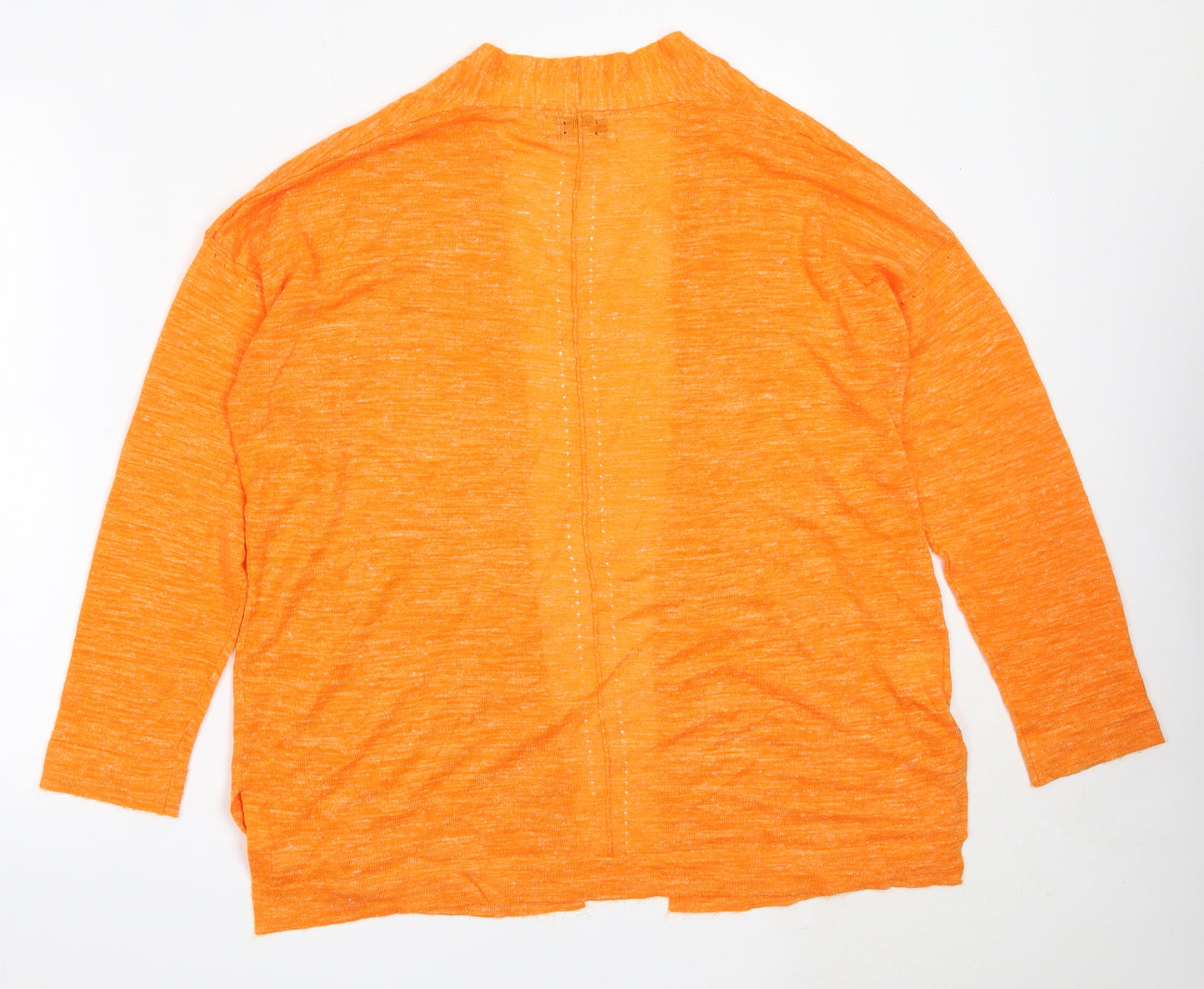 NEXT Womens Orange Round Neck  Acrylic Cardigan Jumper Size 14