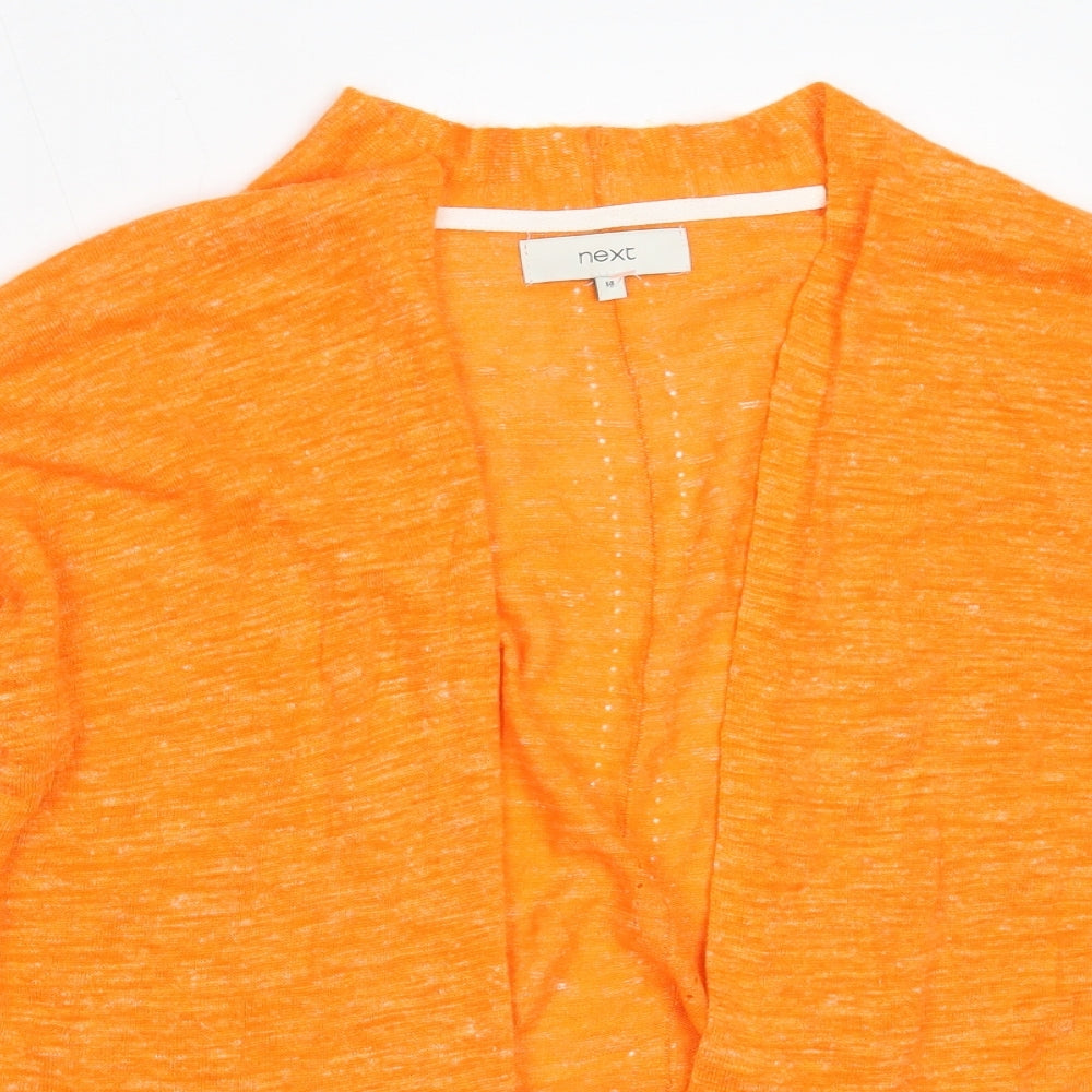 NEXT Womens Orange Round Neck  Acrylic Cardigan Jumper Size 14