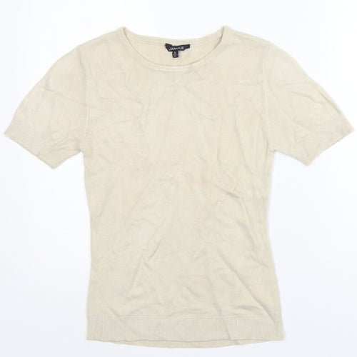 Janique Womens Grey  Acrylic Basic T-Shirt Size 12 Round Neck