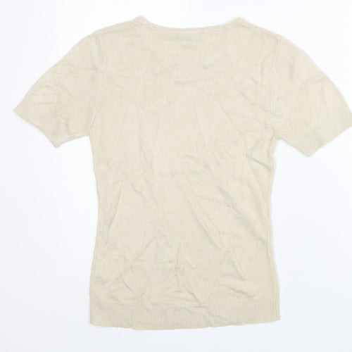 Janique Womens Grey  Acrylic Basic T-Shirt Size 12 Round Neck
