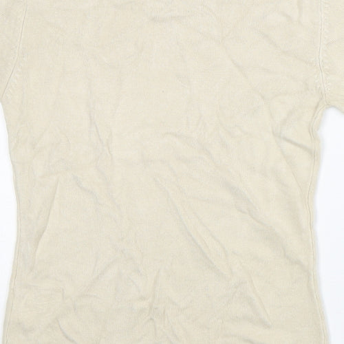 Janique Womens Grey  Acrylic Basic T-Shirt Size 12 Round Neck