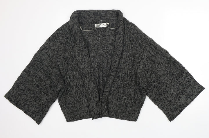 Internacionale Womens Grey V-Neck Acrylic Cardigan Jumper Size L