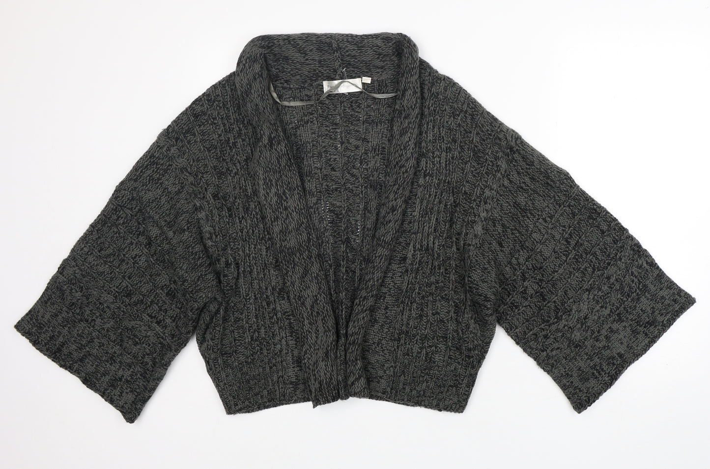 Internacionale Womens Grey V-Neck  Acrylic Cardigan Jumper Size L