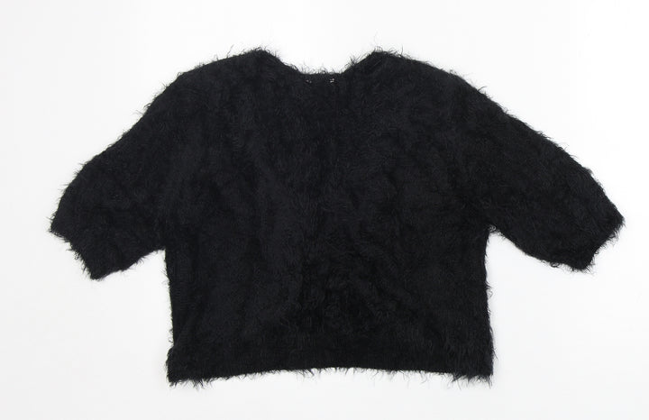 M&S Girls Black   Jacket Coat Size 14 Years