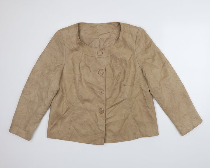 EWM Womens Brown Jacket Coat Size 18 Button