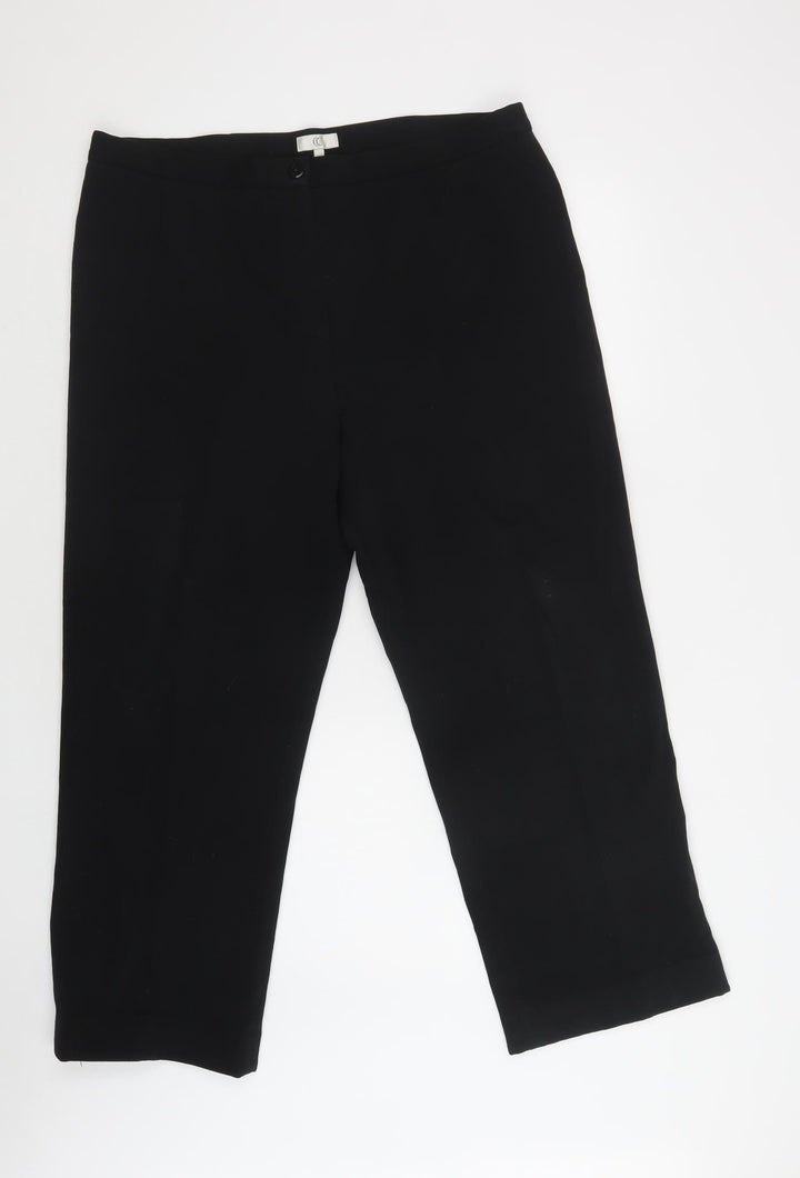 CC Womens Black Polyester Dress Pants Trousers Size 18 L25 in Regular Button