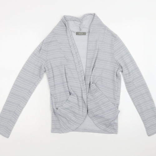 Oasis Womens Blue Collared  Polyester Cardigan Jumper Size S