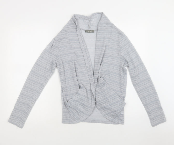 Oasis Womens Blue Collared Polyester Cardigan Jumper Size S