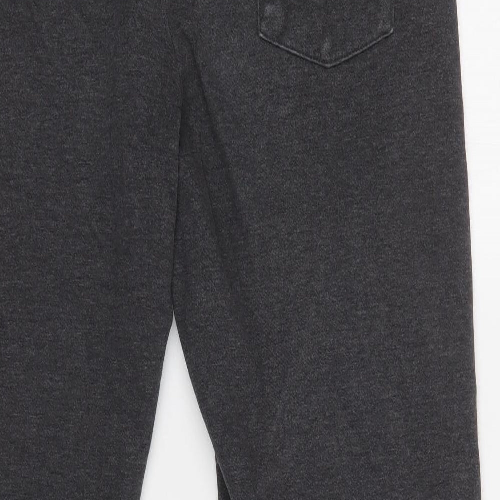 Brookhaven Womens Grey  Cotton Jogger Trousers Size 14 L29 in Regular Drawstring