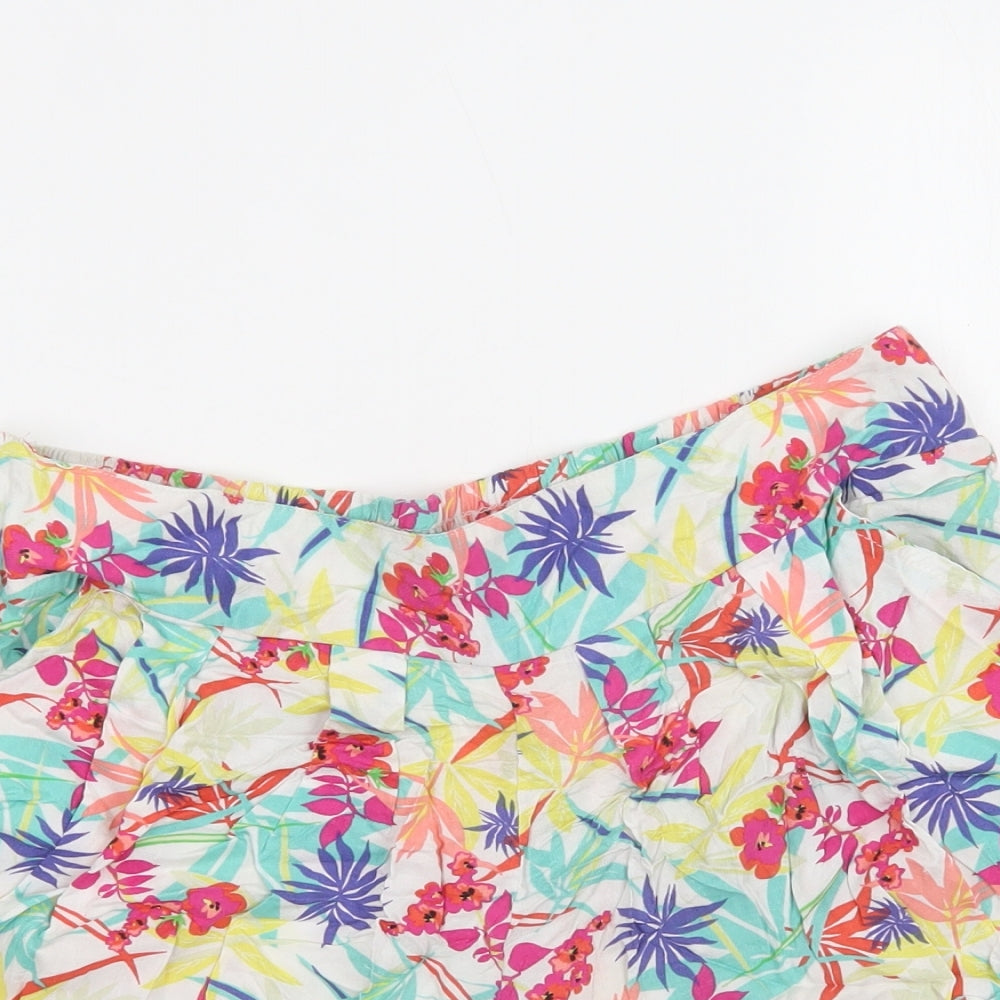 Peacocs Womens Multicoloured Floral Viscose Bermuda Shorts Size 10 L3 in Regular