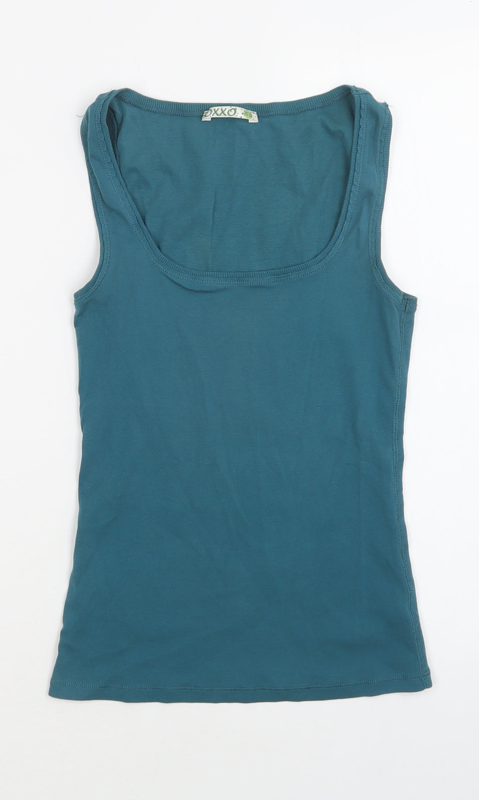 OXXO Womens Green  Cotton Basic Tank Size XS Scoop Neck