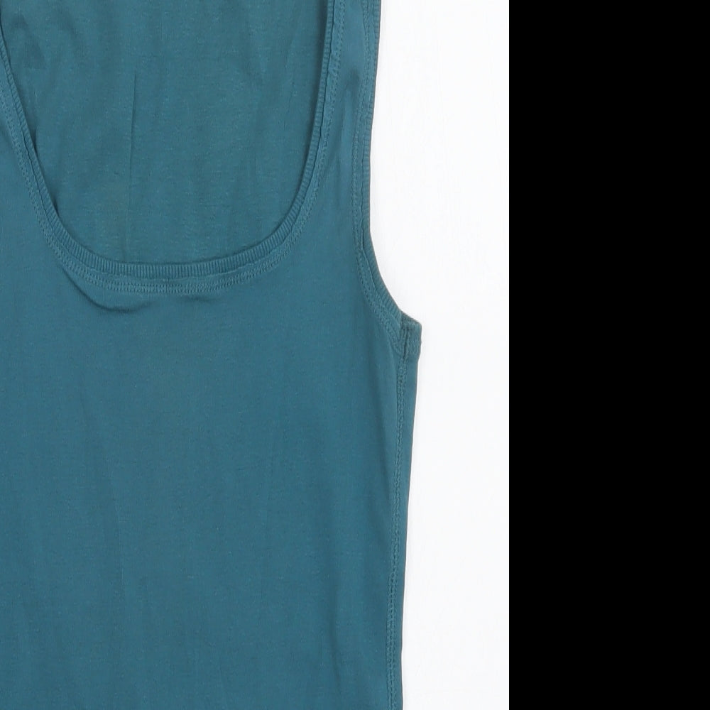 OXXO Womens Green  Cotton Basic Tank Size XS Scoop Neck