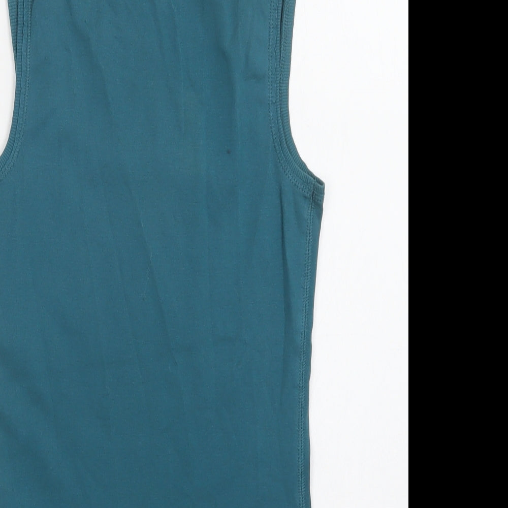 OXXO Womens Green  Cotton Basic Tank Size XS Scoop Neck