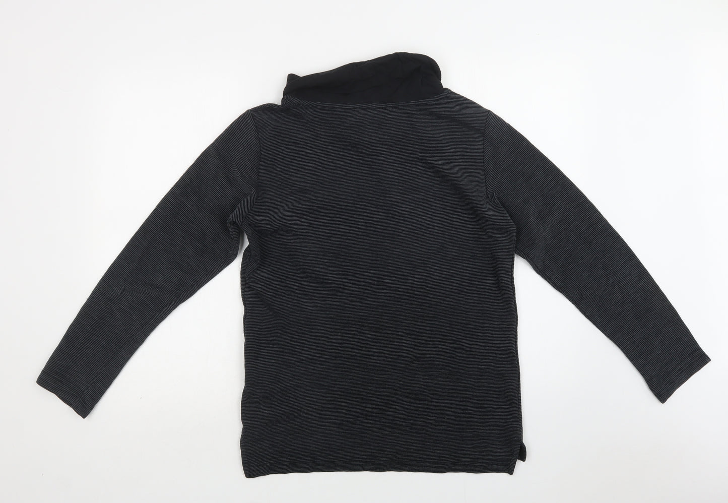 Barrels & Oil Womens Grey Striped Cotton Pullover Sweatshirt Size M