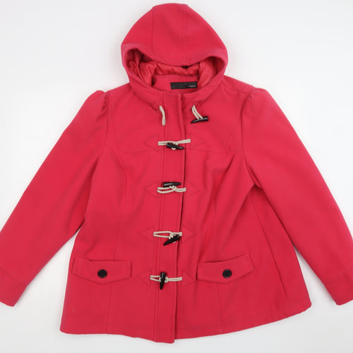 NEXT Womens Pink   Pea Coat Coat Size L  Zip