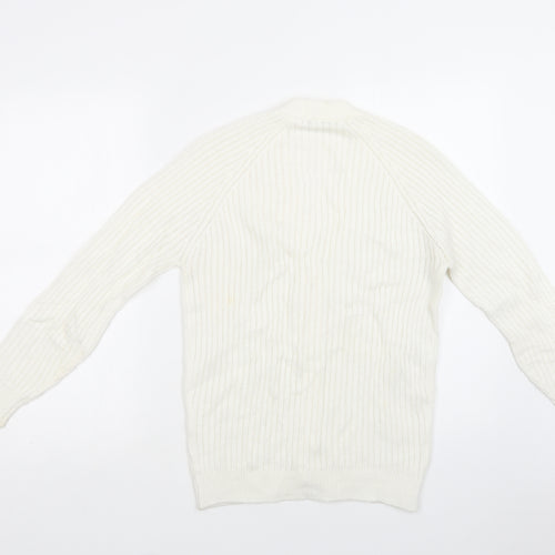 Morley Womens Ivory V-Neck  Acrylic Cardigan Jumper Size 10