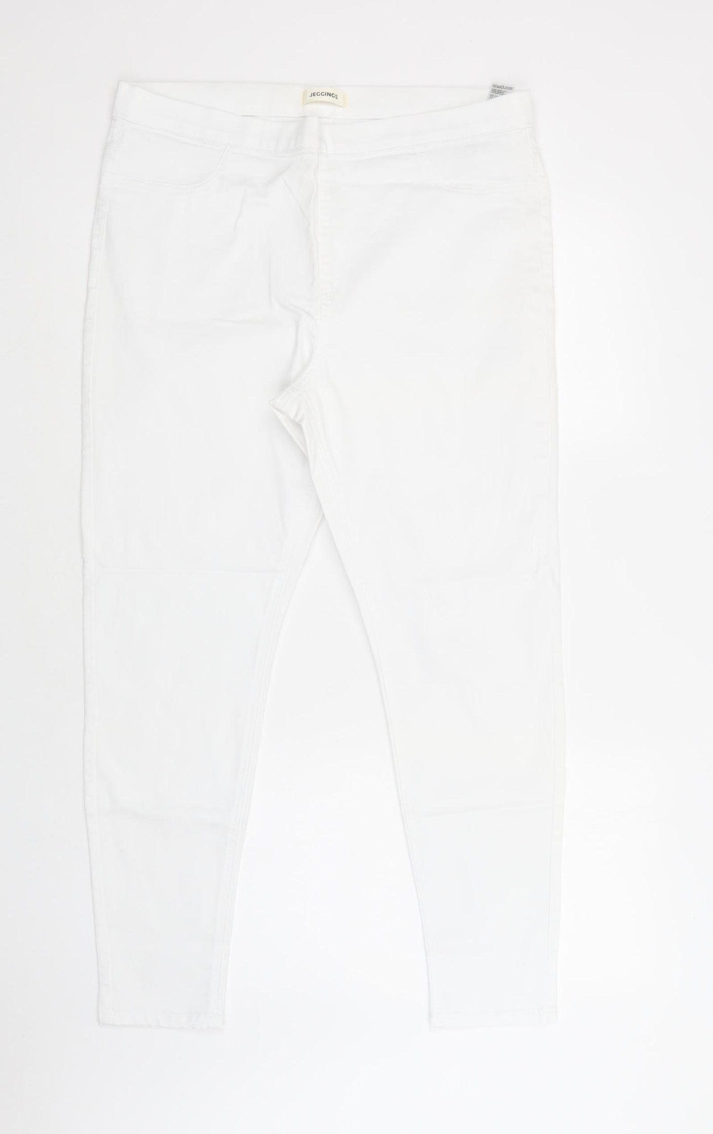 M&S Womens White  Cotton Jegging Jeans Size 18 L30 in Regular