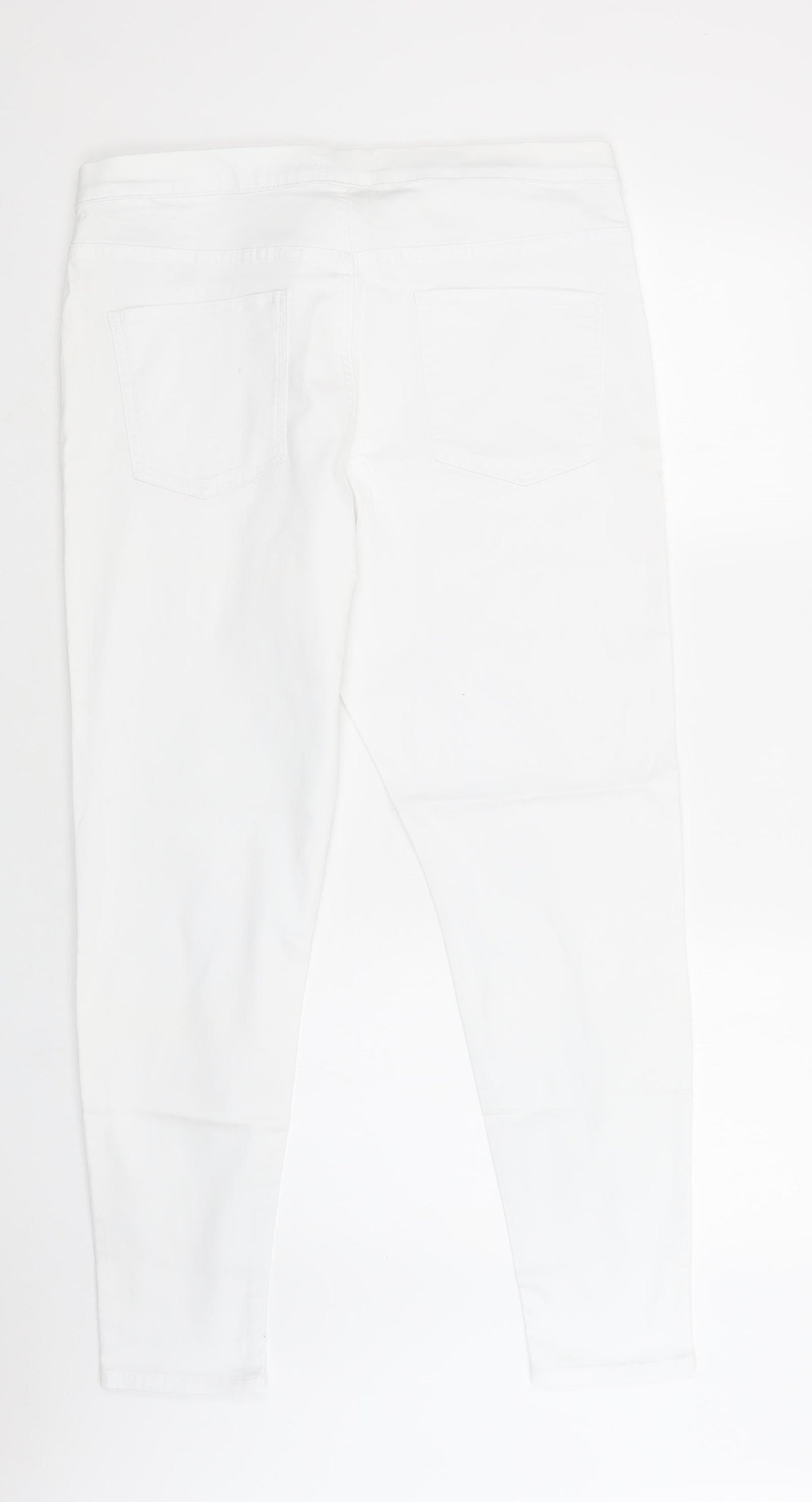 M&S Womens White  Cotton Jegging Jeans Size 18 L30 in Regular