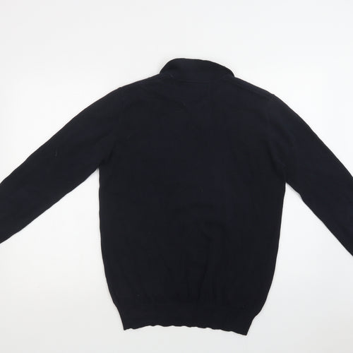 Soviet Mens Blue Collared  Cotton Pullover Jumper Size M