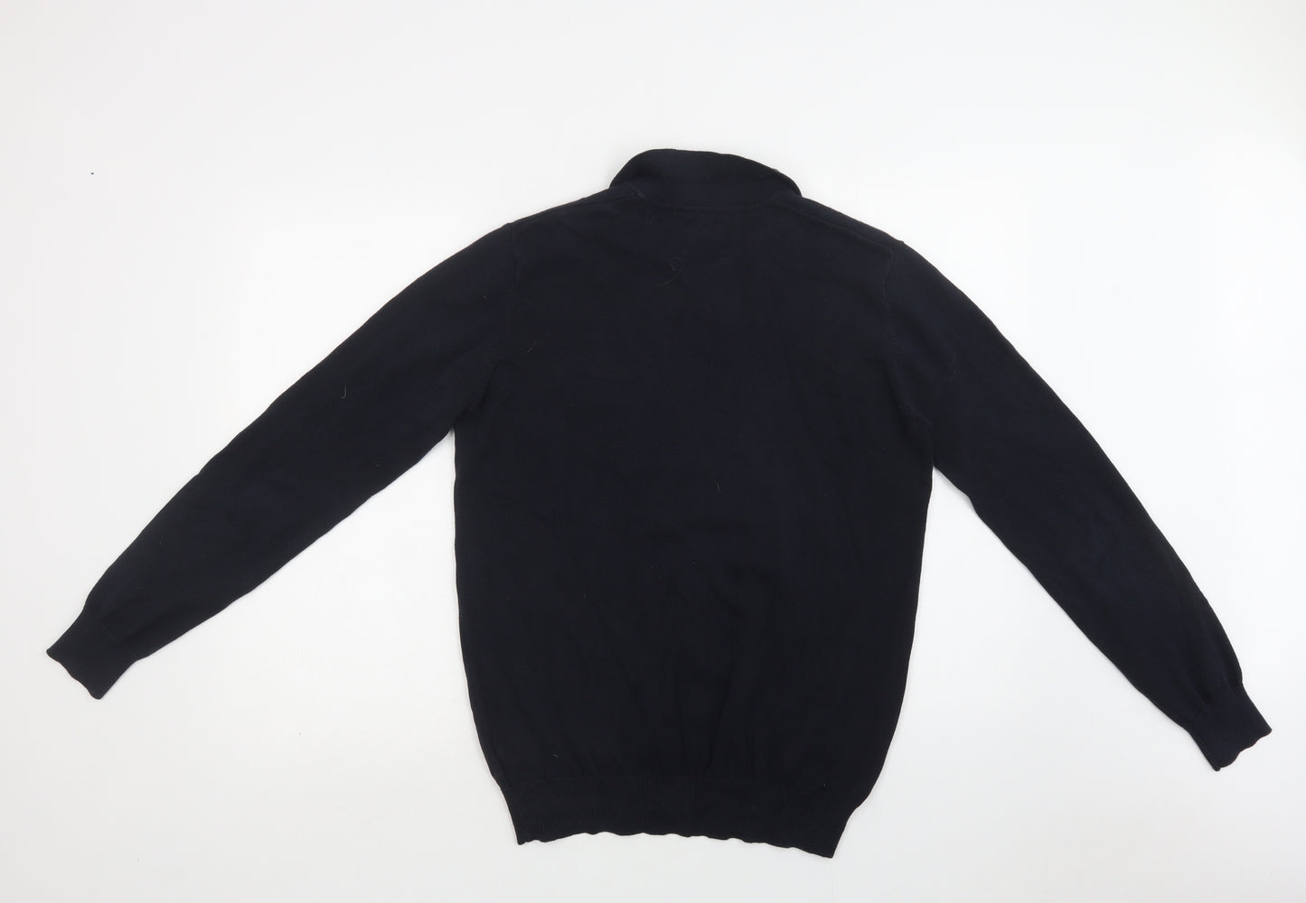 Soviet Mens Blue Collared  Cotton Pullover Jumper Size M