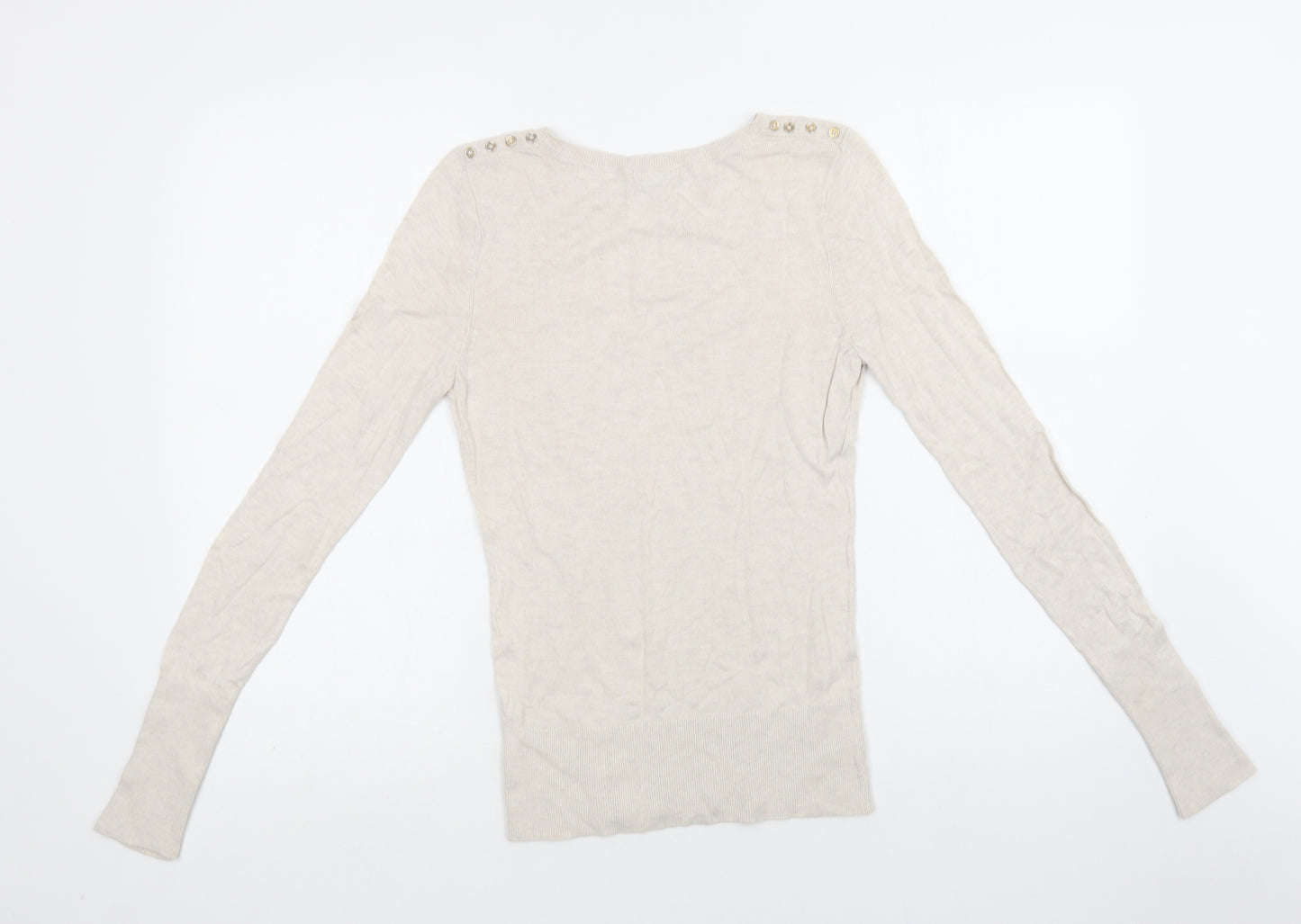 H&M Womens Beige Crew Neck   Pullover Jumper Size S