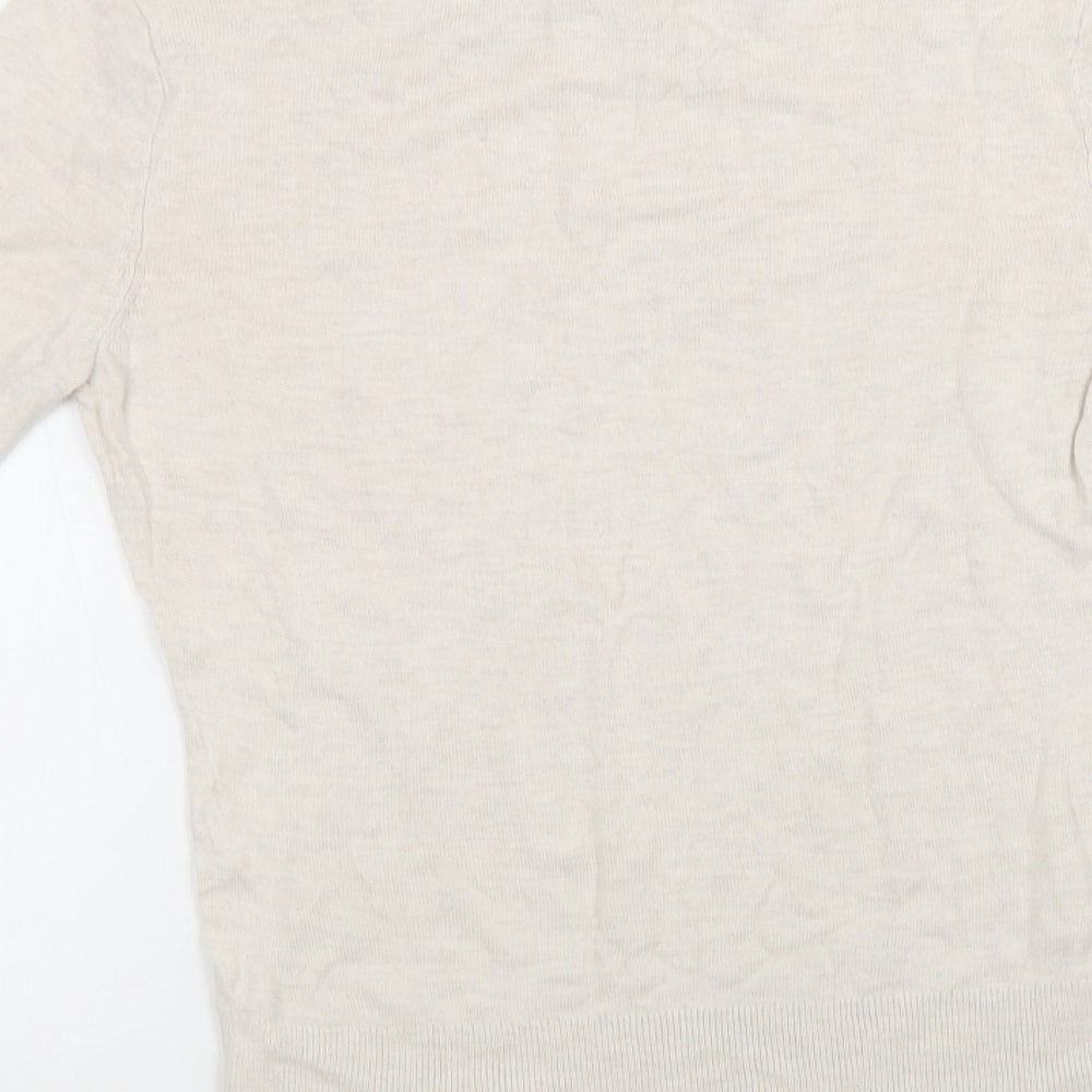 H&M Womens Beige Crew Neck   Pullover Jumper Size S