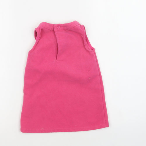 Disney Baby Pink  Polyester A-Line  Size 12-18 Months  Crew Neck Button - Mickey Mouse