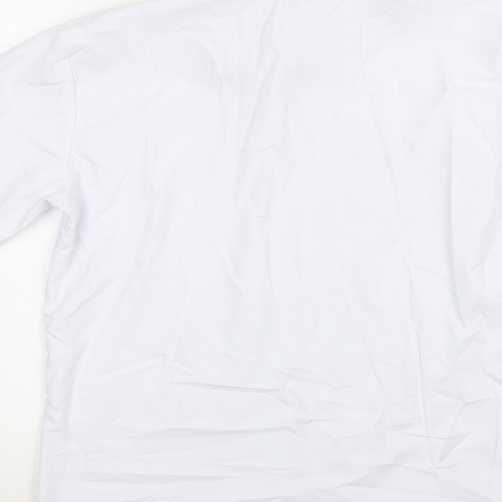 Romario Womens White  Polyester Basic Button-Up Size 14 Collared